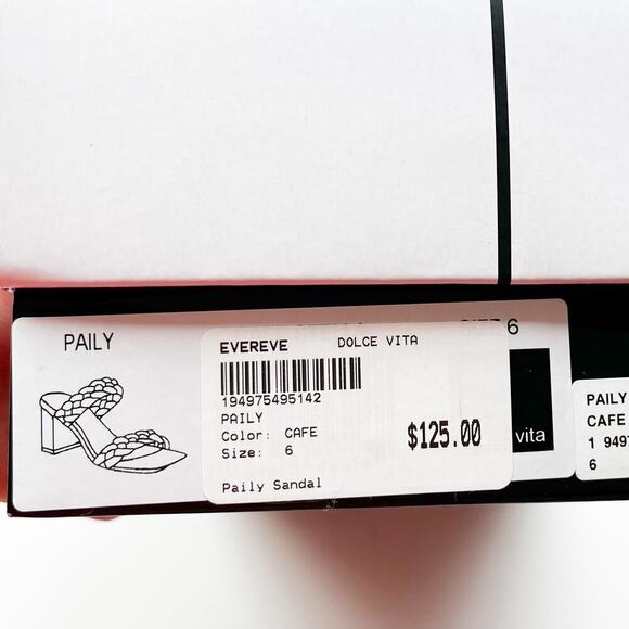 Evereve Dolce Vita Paily Cafe Brown Sandal 6 Block Heel Braided Spring Summer - Picture 7 of 8